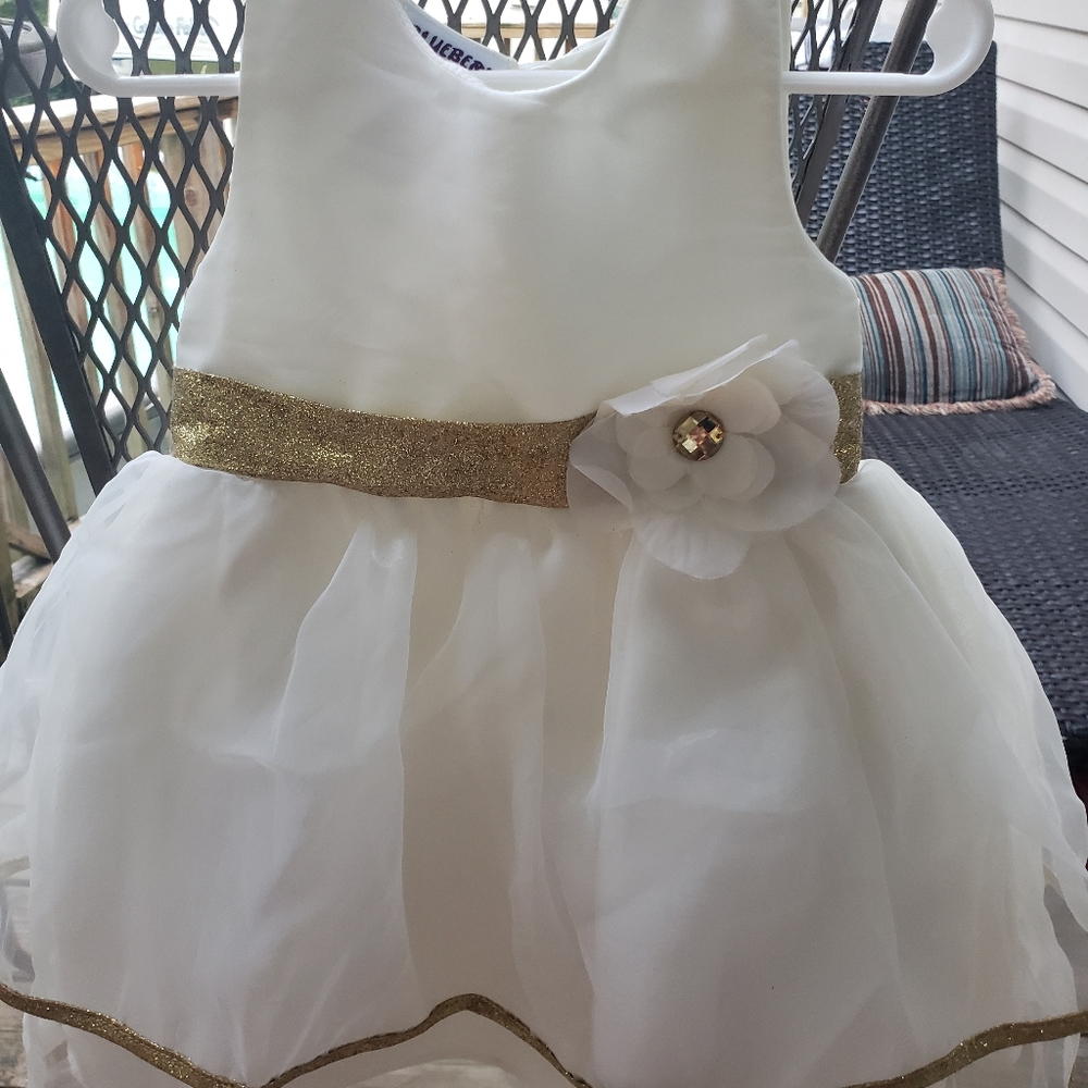 White an gold dress